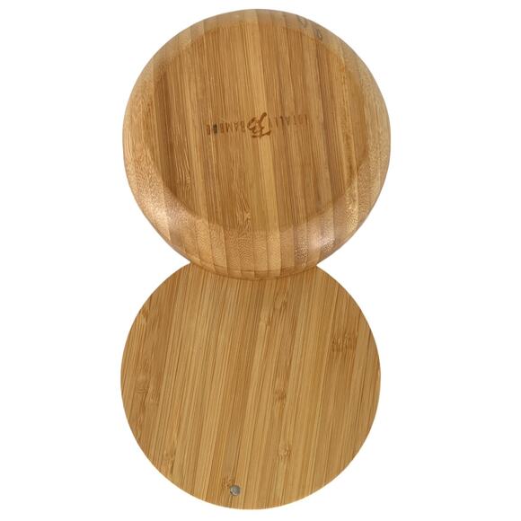 Totally Bamboo Salt & Pepper Double Bowl Storage Box Keeper Magnetic Swivel Top - Picture 8 of 16
